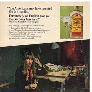 Vintage 1968 Gordon's Distilled Gin and American Railroads Print Ad PA288
